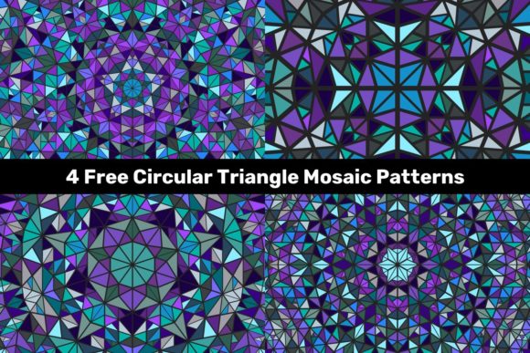 4 Free Circular Triangle Mosaic Patterns: A Creative Resource for Designers and Artists