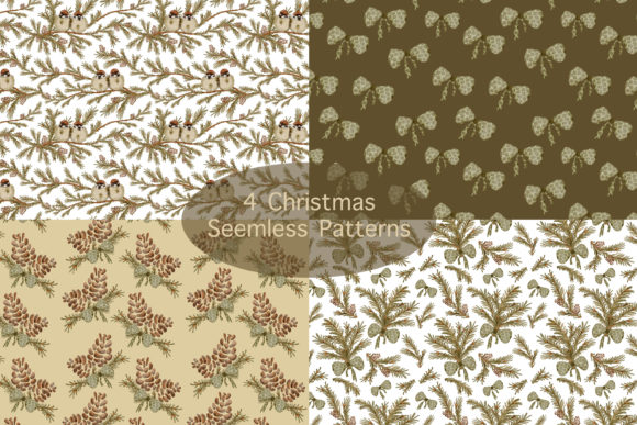 4 Watercolor Christmas Seamless Patterns: A Versatile Resource for Creative Projects