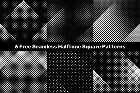 6 Free Seamless Halftone Square Patterns