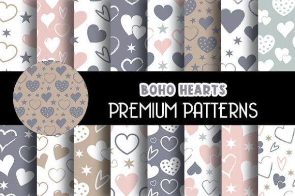 Boho Hearts Digital Papers Patterns: A Creative Resource for Modern Designers