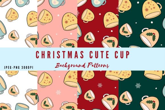 Christmas Cute Cup Background Patterns: A Trendy Addition to Your Creative Projects