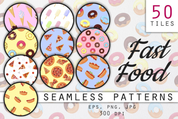 Fast Food Seamless Patterns Set: A Creative Tool for Designers and Entrepreneurs