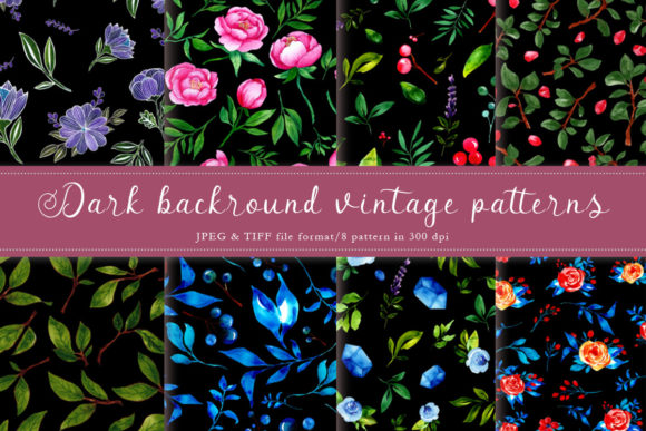 Midnight Garden Seamless Patterns: A Timeless Addition to Your Creative Projects