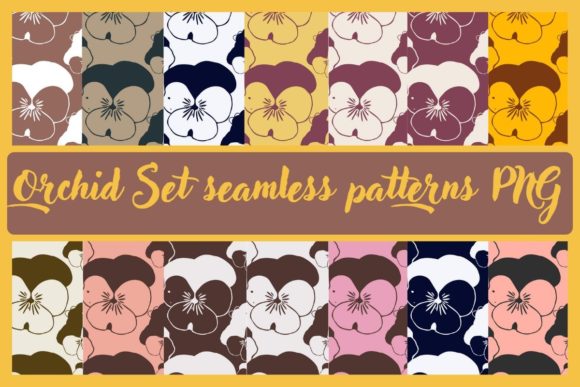 Orchid Set Seamless Patterns
