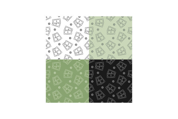 Set of Seamless Patterns with Bundle of Dollars and Coins: A Versatile Design Element for Modern Creativity